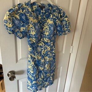 J. Crew Yellow and Blue Floral Mini Dress